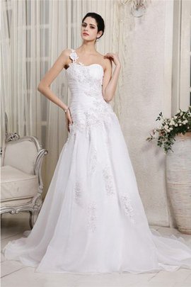 Robe de mariée longue avec perle decoration en fleur cordon manche nulle