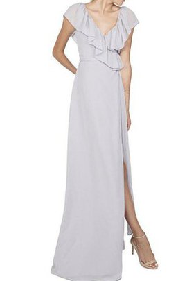 Robe demoiselle d'honneur longueur au ras du sol avec chiffon avec fronce a-ligne