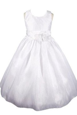 Robe de cortège enfant avec fleurs col u profond ligne a manche nulle