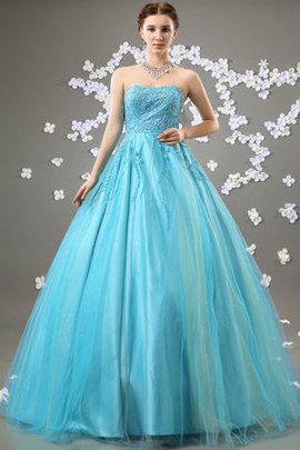 Robe de quinceanera ligne a textile en tulle avec perle de mode de bal