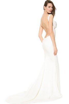 Robe de mariée facile ruché de traîne moyenne manche nulle pèlerine