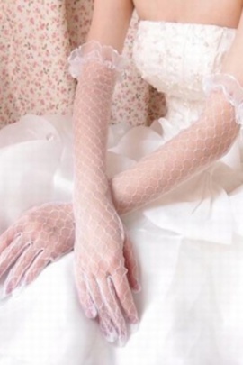 Accrocheur tulle élégantes gants de mariée blanche - photo 2