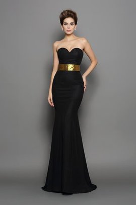 Robe de soirée longue avec chiffon fermeutre eclair manche nulle avec ruban