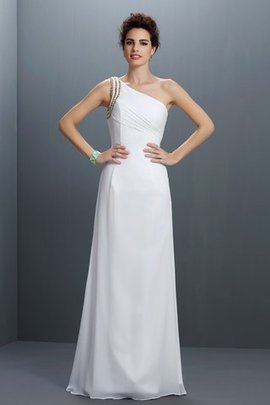 Robe de bal naturel longue manche nulle avec perle de fourreau