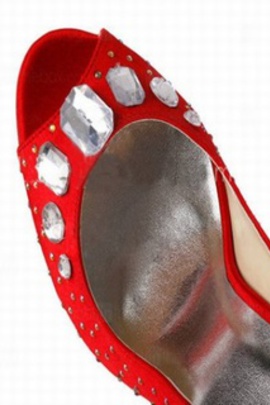 Avec la tête de poisson de haute avec des chaussures de mariée en satin fin séduisant - photo 2