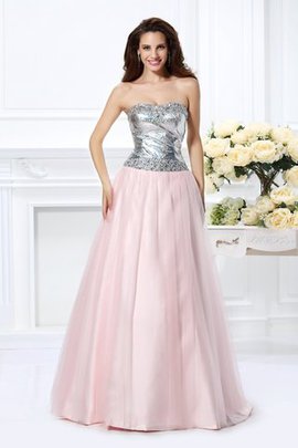 Robe de quinceanera naturel longue de mode de bal cordon avec perle