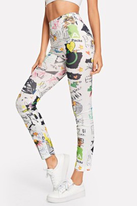 Legging moulant cartoon imprimé