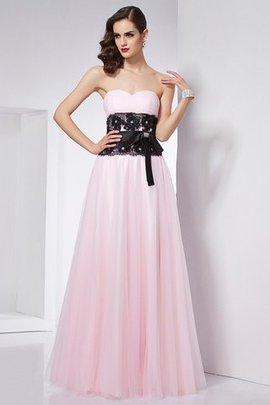 Robe de soirée en satin avec zip de princesse avec décoration dentelle ligne a