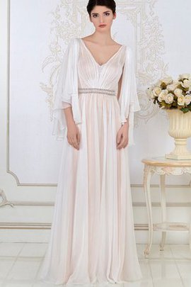 Robe de bal simple avec ruban en tulle en 3/4 manche avec perle