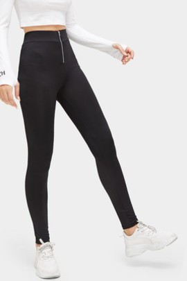 Legging éblouissant avec zip skinny