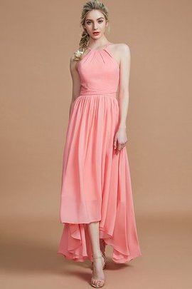 Robe demoiselle d'honneur naturel de princesse avec chiffon asymétrique dénudé