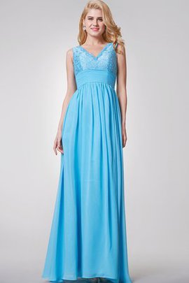 Robe demoiselle d'honneur plissage romantique jusqu'au sol a-ligne fermeutre eclair