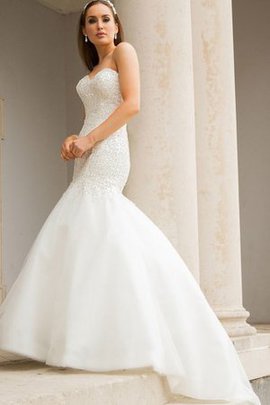 Robe de mariée pailleté attirent distinguee en organza de col en cœur