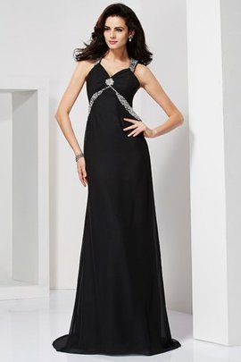 Robe de soirée longue gaine avec chiffon de traîne courte manche nulle