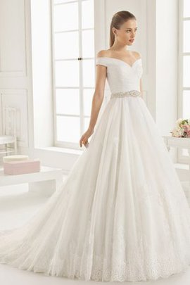 Robe de mariée impressioé facile de traîne courte avec manche courte textile en tulle