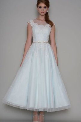 Robe de mariée vintage ligne a col u profond longueur à cheville textile en tulle