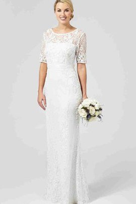 Robe de mariée delicat plissage de fourreau en dentelle col u profond