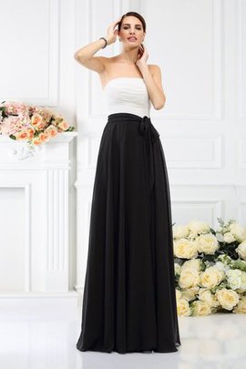 Robe demoiselle d'honneur longue a-ligne avec chiffon longueur au ras du sol de princesse