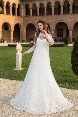 Robe de mariée de col en cœur de lotus avec chiffon col en reine equipé de jacket