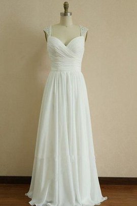 Robe de mariée nature en dentelle de lotus longueur au ras du sol avec chiffon