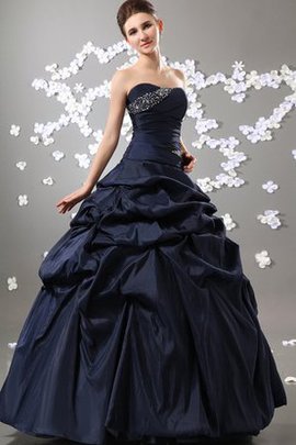 Robe de quinceanera de bustier de lotus textile taffetas avec perle de mode de bal