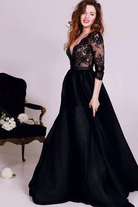 Robe de soirée impressioé en chiffon manche nulle avec décoration dentelle avec ruban