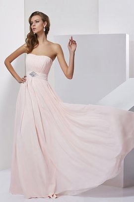 Robe de soirée longueur au ras du sol ligne a fermeutre eclair de bustier en chiffon