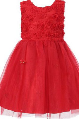 Robe de cortège enfant bref ligne a en tulle avec fleurs manche nulle