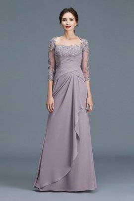 Robe mère de mariée naturel avec chiffon jusqu'au sol de lotus avec manche 3/4