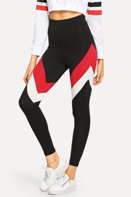 Legging moulant gracieux color-block