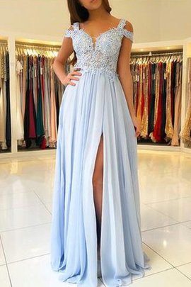 Robe de bal avec zip avec sans manches appliques excellent a-ligne