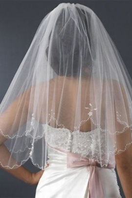 Magnifique simple belle court voile de mariage - photo 2