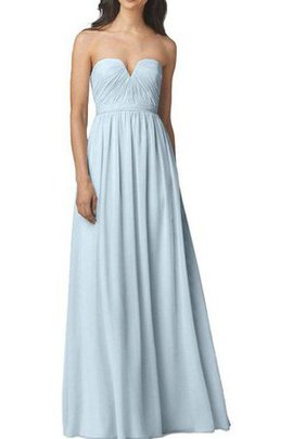 Robe demoiselle d'honneur longue jusqu'au sol en chiffon a-ligne ruché