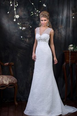 Robe de mariée naturel classique de fourreau ceinture en étoffe longueur au ras du sol