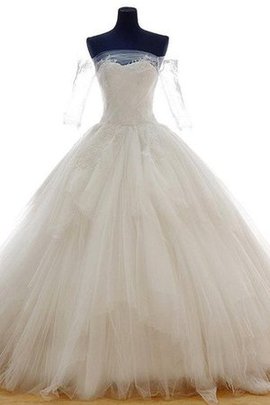 Robe de mariée plissé trou de serrure cordon avec sans manches en 1/2 manche