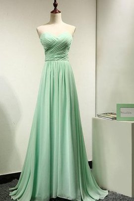 Robe demoiselle d'honneur longue plissage col en forme de cœur manche nulle en chiffon