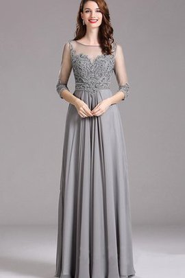 Robe de bal en chiffon avec fronce noeud en 1/2 manche a-ligne