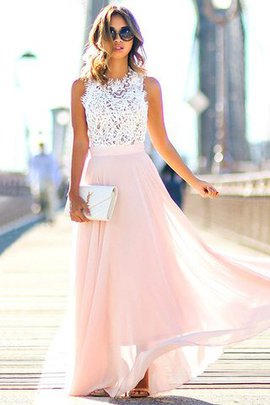 Robe de soirée au niveau de cou a-ligne manche nulle de princesse pétillant