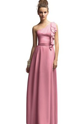 Robe demoiselle d'honneur longue ceinture d'épaule asymétrique avec chiffon