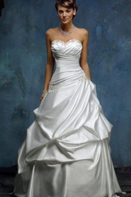 Robe de mariée naturel manche nulle col en forme de cœur en satin de mode de bal