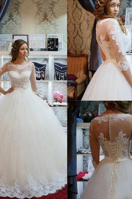 Robe de mariée avec sans manches divin de mode de bal appliques cordon