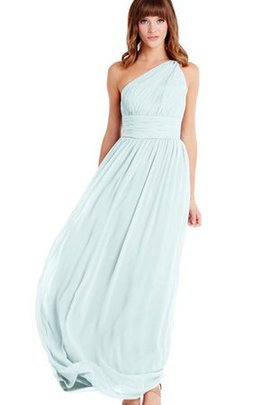 Robe demoiselle d'honneur plissage ruché en chiffon avec sans manches a-ligne