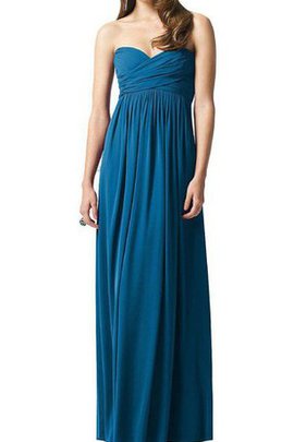 Robe demoiselle d'honneur longue a-ligne col en forme de cœur avec ruban en chiffon