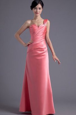 Robe de soirée d'épaule asymétrique avec perle a-ligne manche nulle