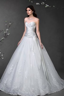 Robe de mariée naturel de mode de bal col en forme de cœur manche nulle en satin