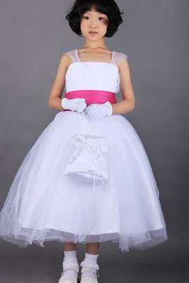 Robe de cortège enfant de mode de bal bretelles spaghetti ligne a textile en tulle