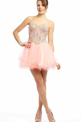 Robe de graduation chic bref avec lacets en tulle ligne a