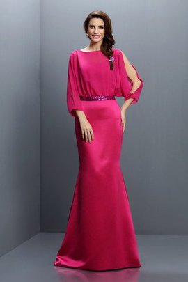 Robe demoiselle d'honneur longue avec chiffon de sirène avec ruban ceinture