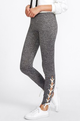 Leggings avec lacet côté tricoté