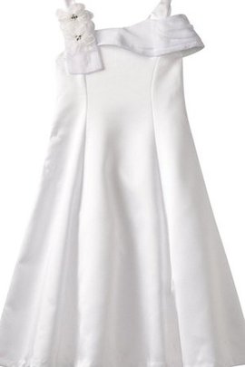 Robe de cortège enfant avec fleurs a-ligne epaule nue bandouliere spaghetti